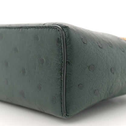 Loro Piana Ostrich L19 Extra Pocket Pouch Forest Green 9 of 9