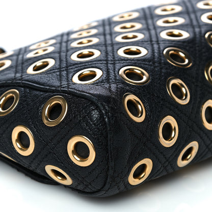 Marc Jacobs Goatskin Quilted Grommet Gotham Eyelet Shoulder Bag Black 12 of 12