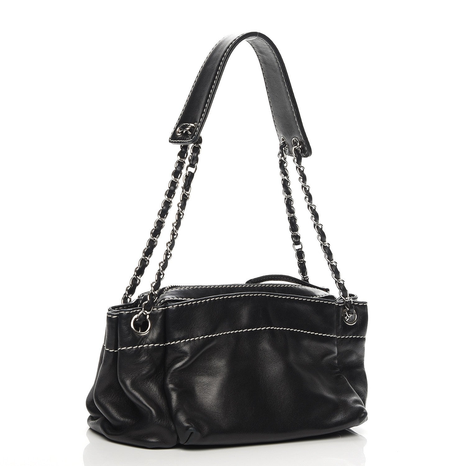 Chanel Lambskin Lax Accordion Hobo Black 3 of 7