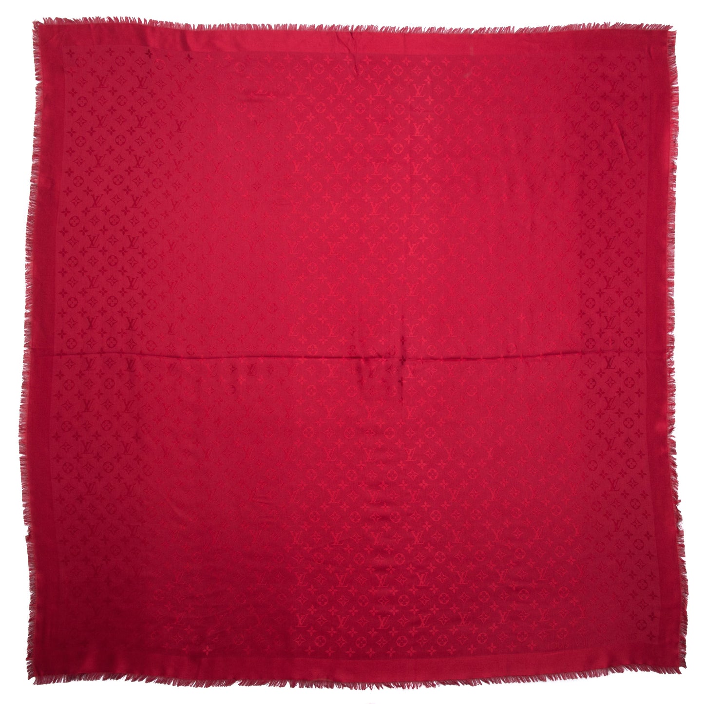 Silk Wool Monogram Shawl Pomme D'Amour