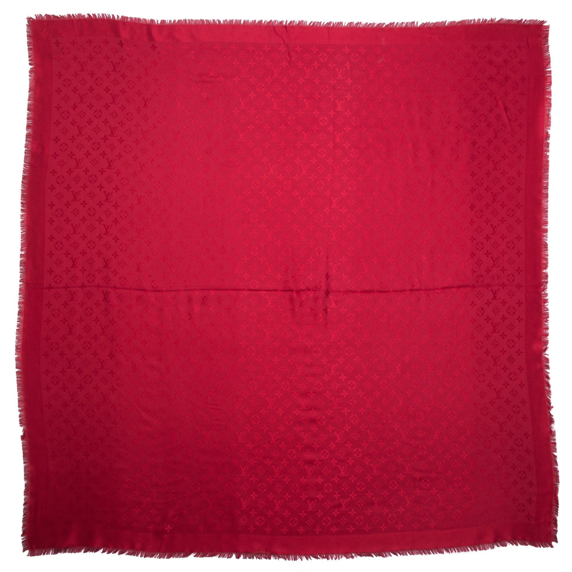 Louis Vuitton Silk Wool Monogram Shawl Pomme D'Amour 3 of 5