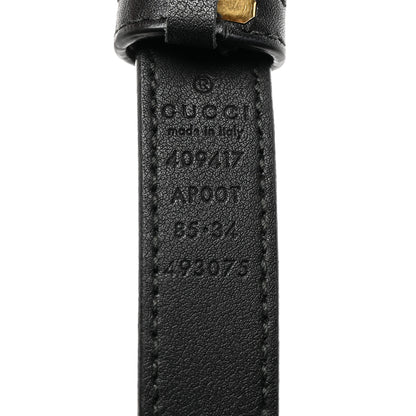 Gucci Calfskin Double G 20mm Belt 85 34 Black 3 of 10