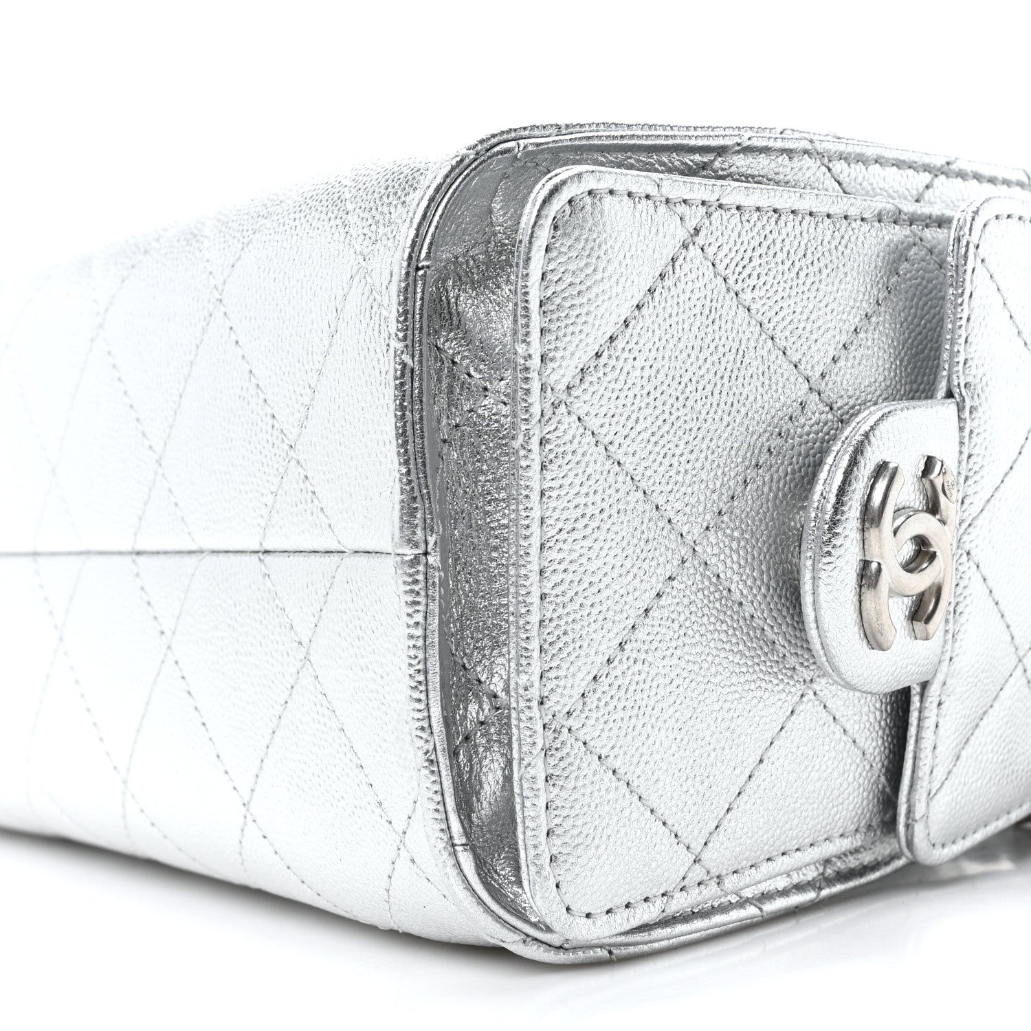 Chanel Metallic Caviar Quilted Mini Chanel 25 Handbag Silver 10 of 10