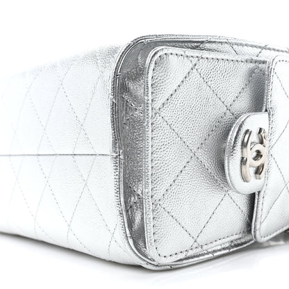 Chanel Metallic Caviar Quilted Mini Chanel 25 Handbag Silver 10 of 10
