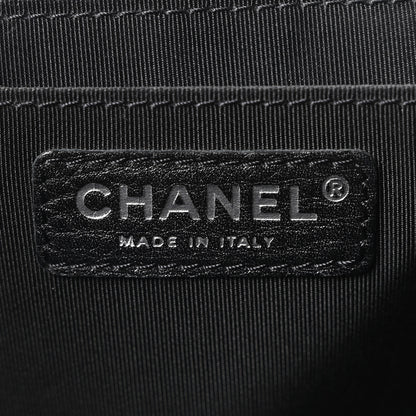 Chanel Calfskin Quilted Small XXL Travel Flap Bag Black 5 of 9