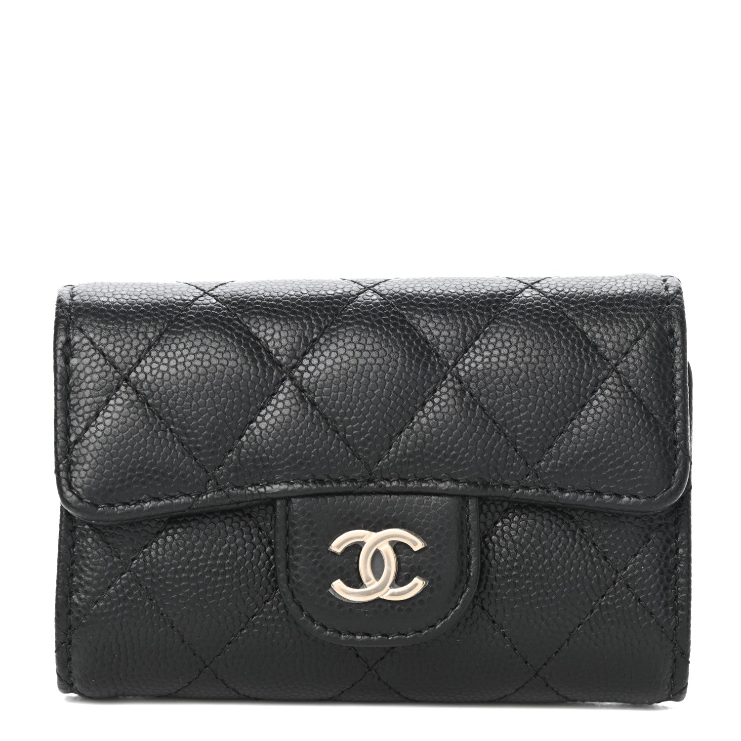 Chanel Caviar Quilted Classic 4 Key Holder Wallet Black 1 of 8