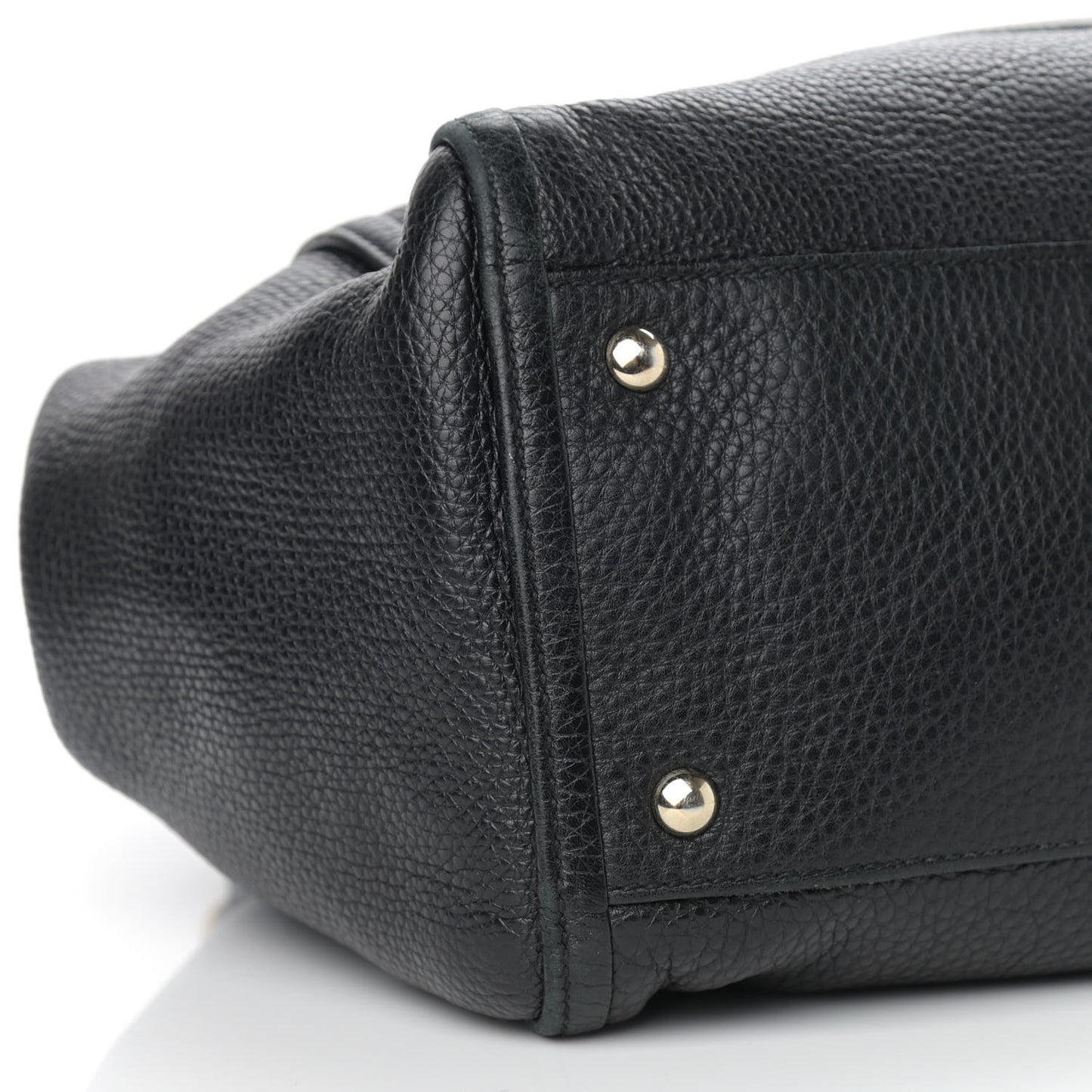 Pebbled Calfskin Medium Soho Shoulder Bag Black