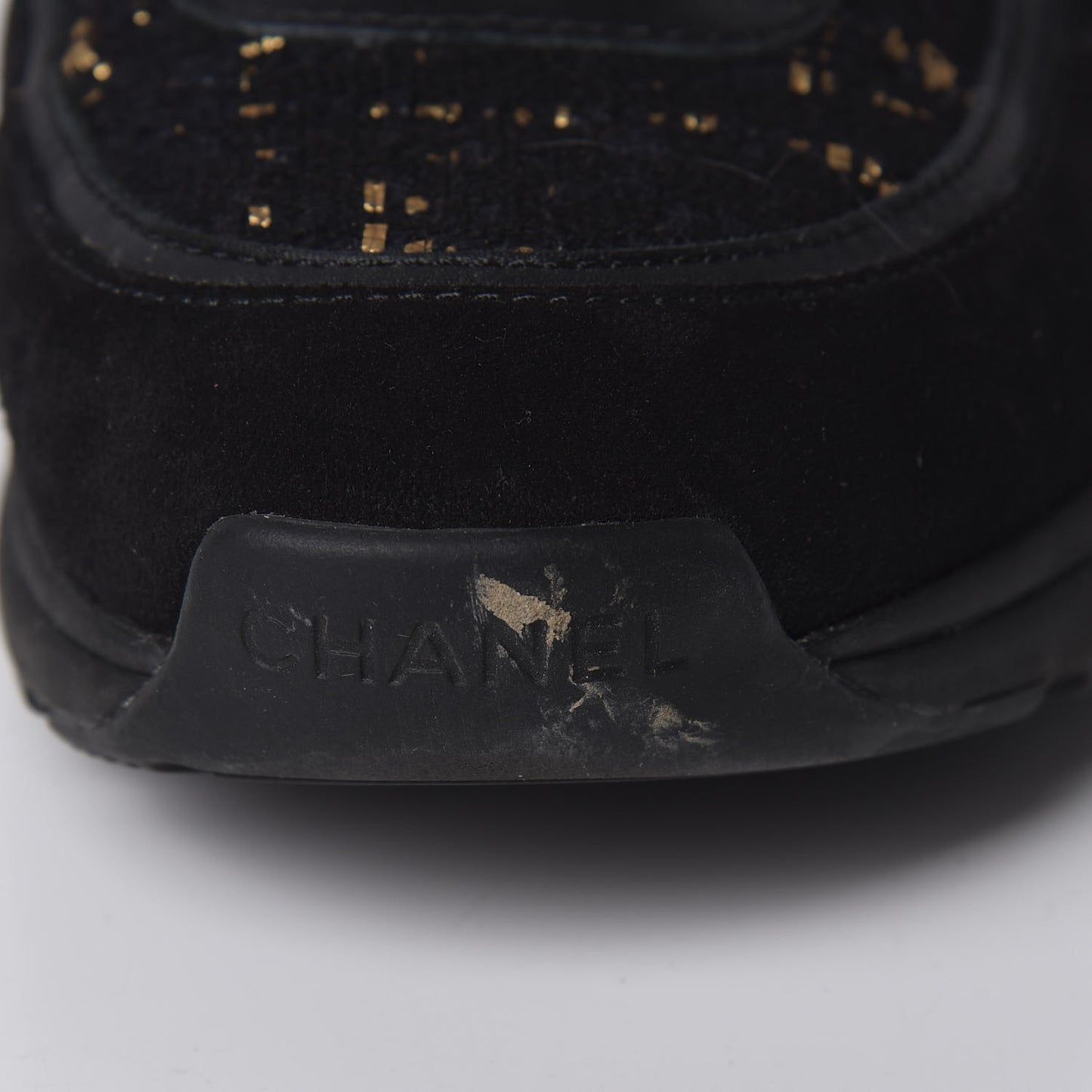 Velour Tweed CC Sneakers 37 Black Gold