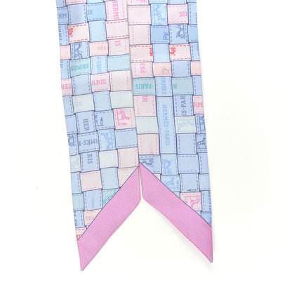 Hermes Silk Bolduc Au Carre Twilly Bleu Pale Rose Pale 3 of 4