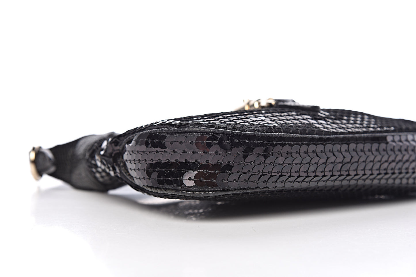 Sequin Lizard Jackie O Hobo Black