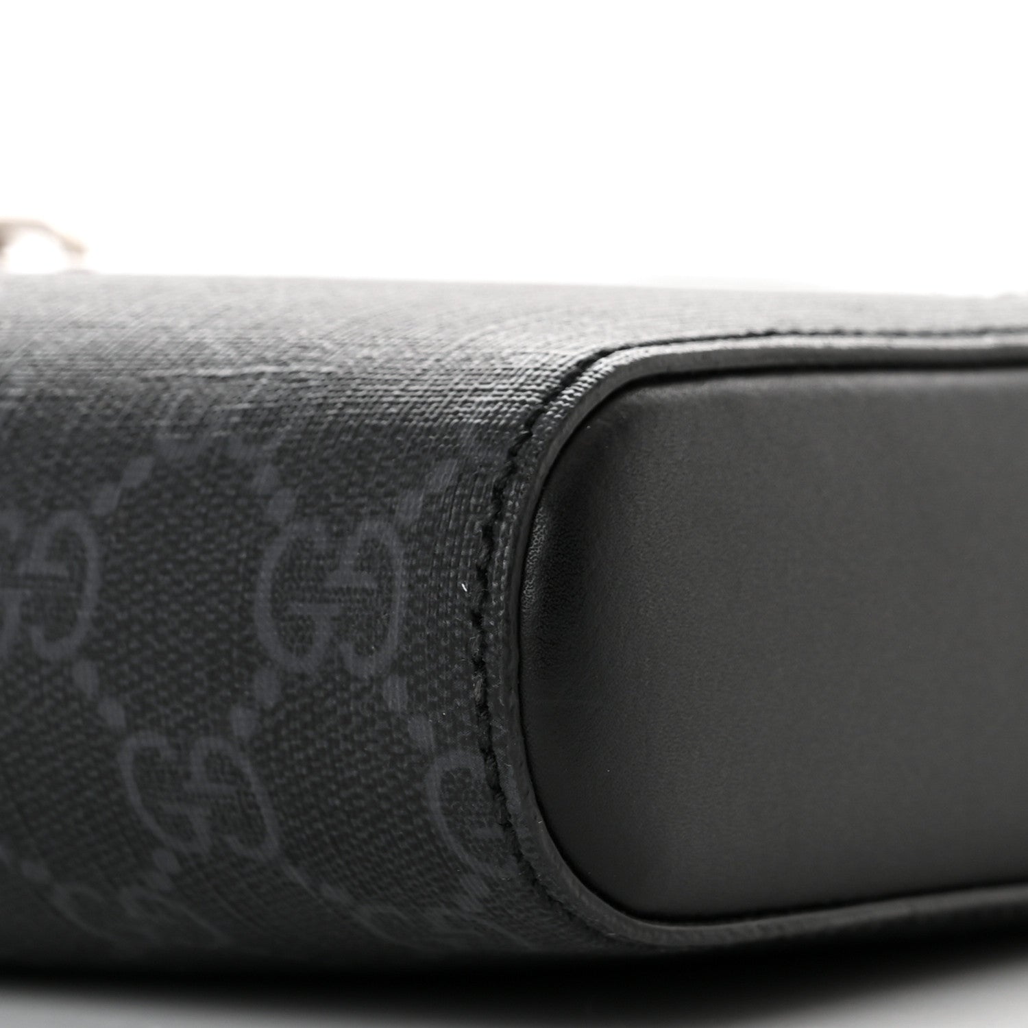 Gucci GG Supreme Monogram Web Small Flat Messenger Bag Black Grey 11 of 11