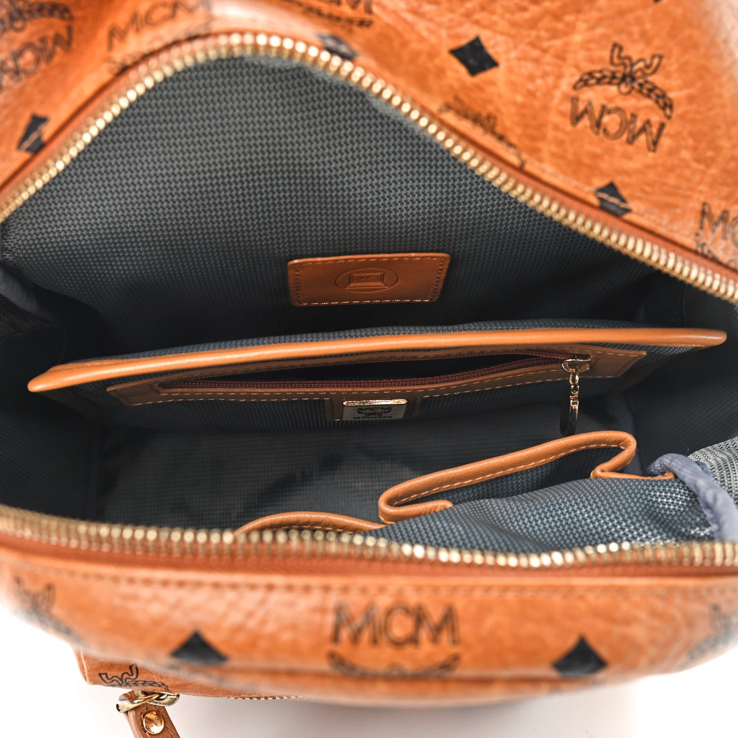 MCM Visetos Small Side Stud Stark Backpack Cognac 5 of 8