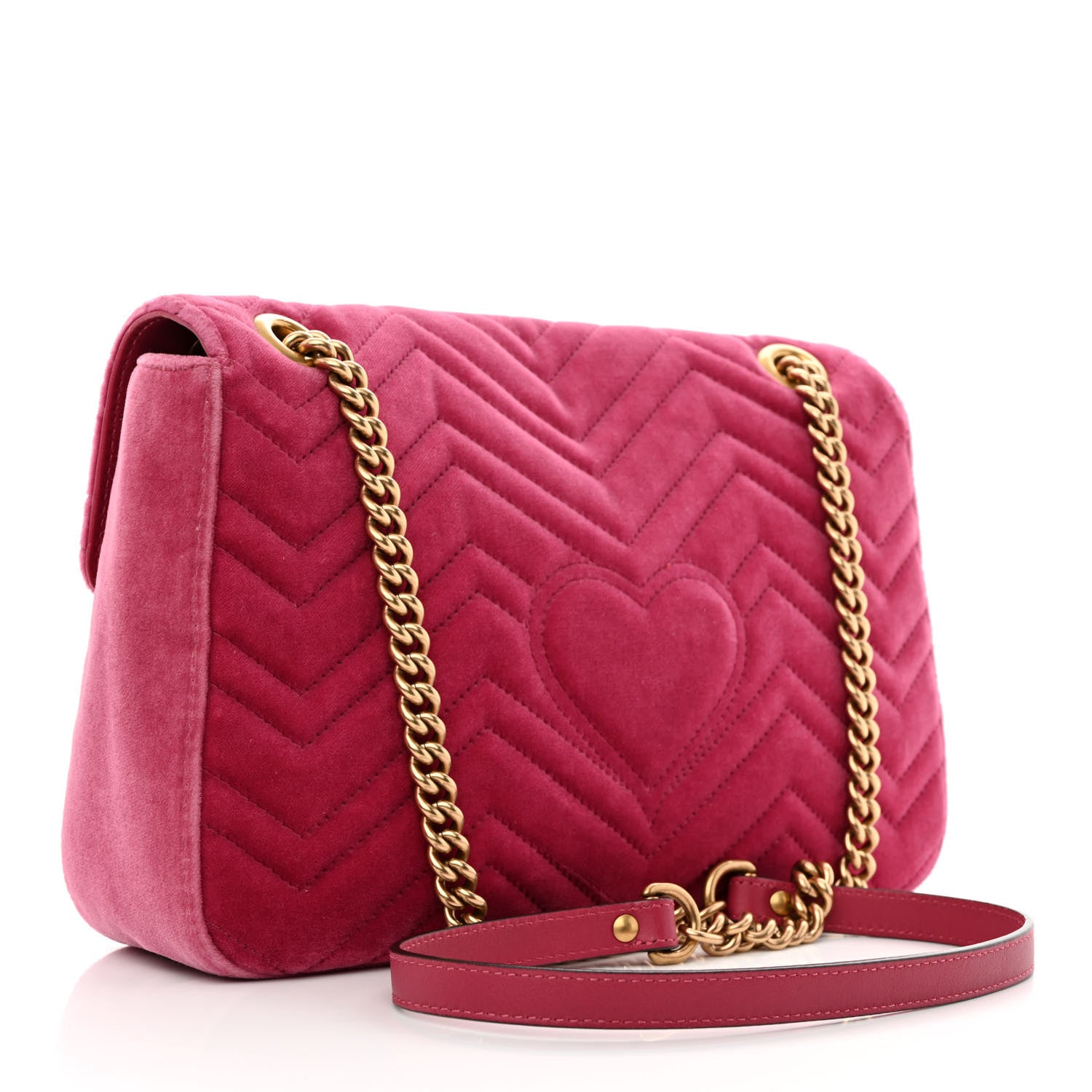 Gucci Velvet Matelasse Blind for Love Embroidered Medium GG Marmont Shoulder Bag Light Raspberry Rose Multicolor 3 of 11