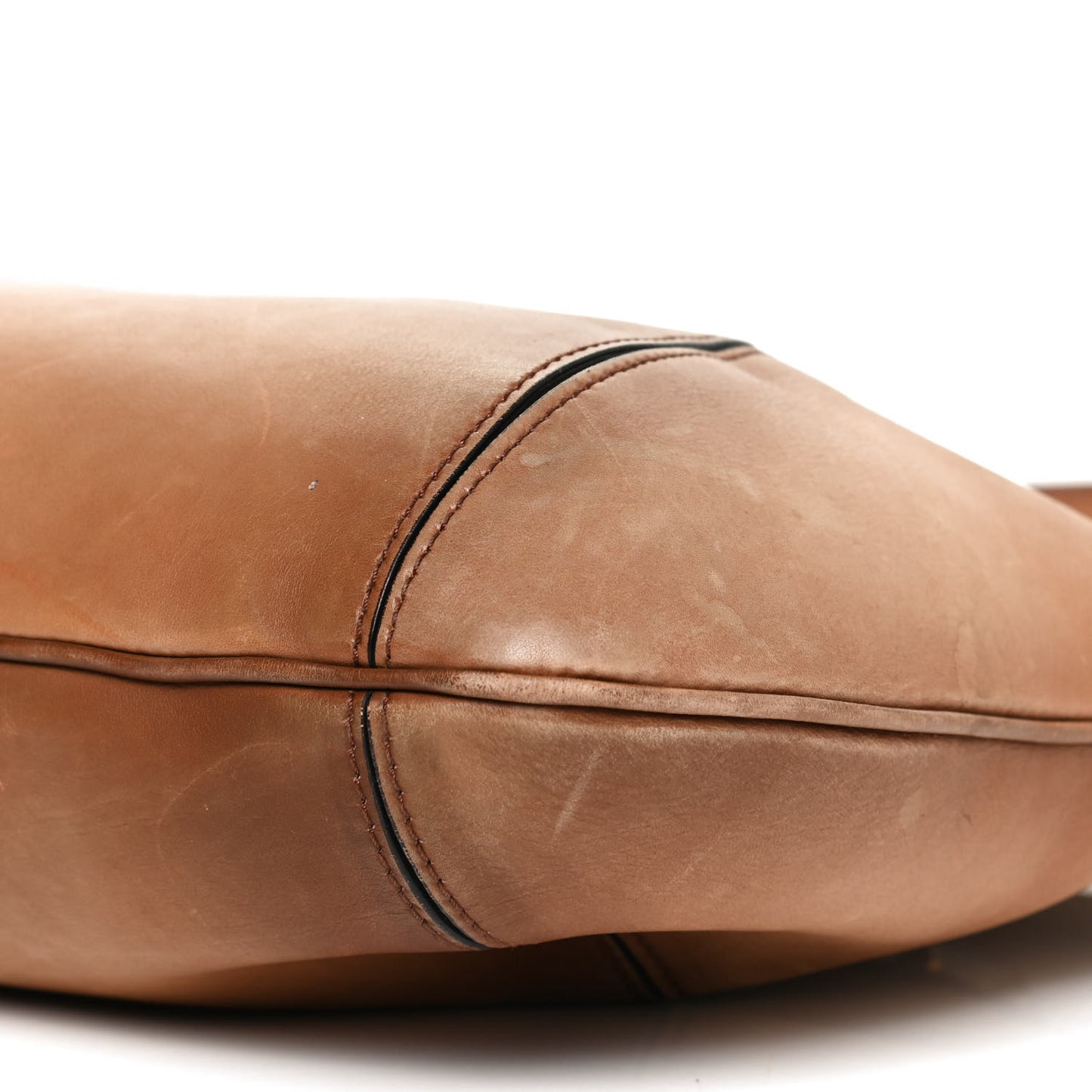 Buffed Calfskin Medium Twinkle Studs Hobo Camel