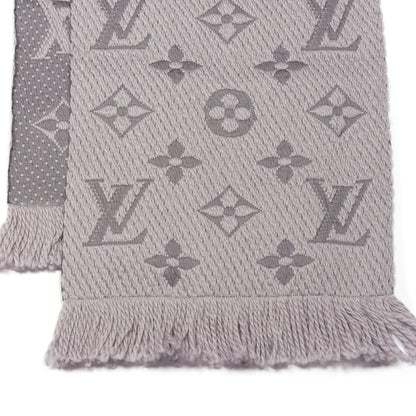Louis Vuitton Wool Silk Logomania Scarf Pearl Grey 3 of 3