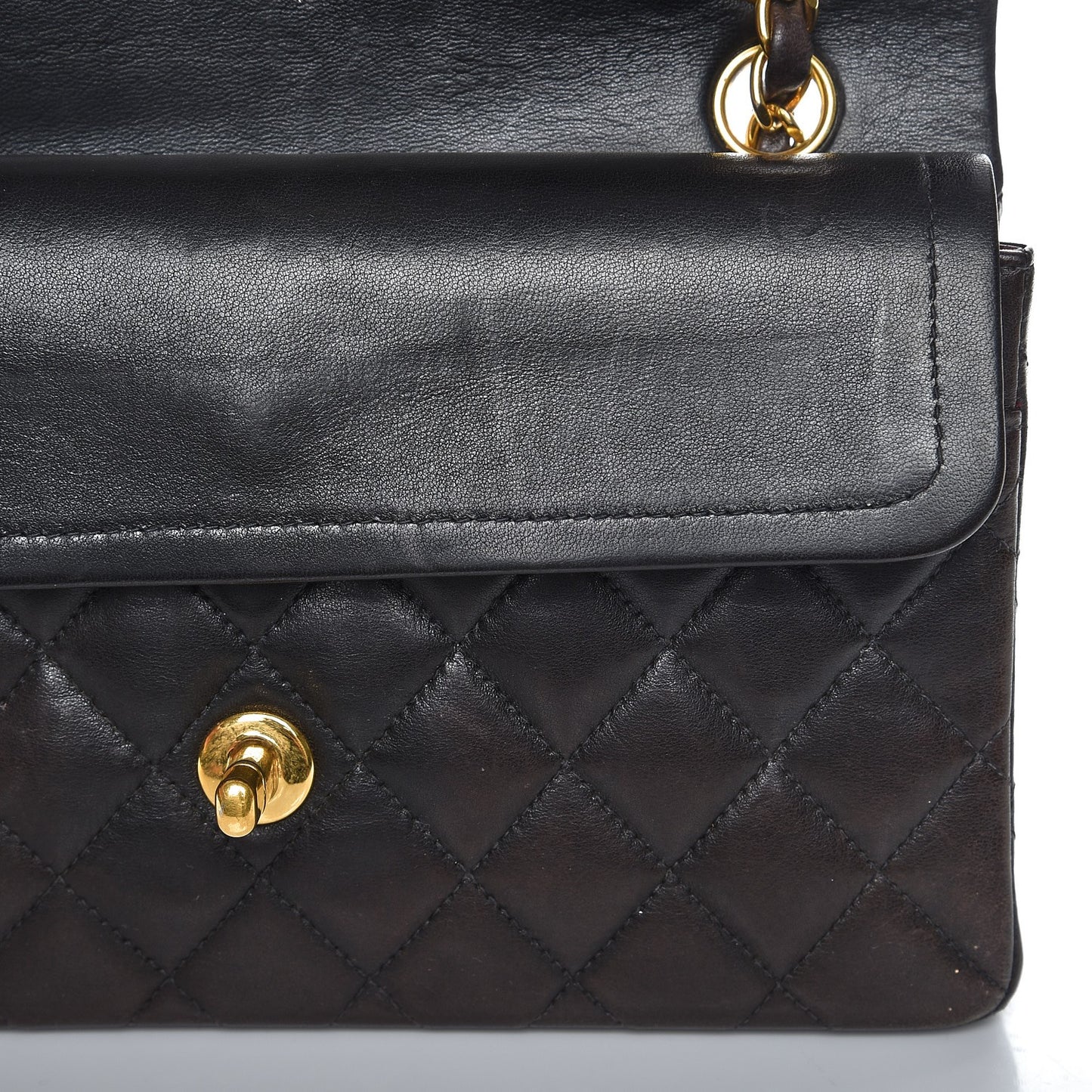 Lambskin Quilted Small Double Flap Black