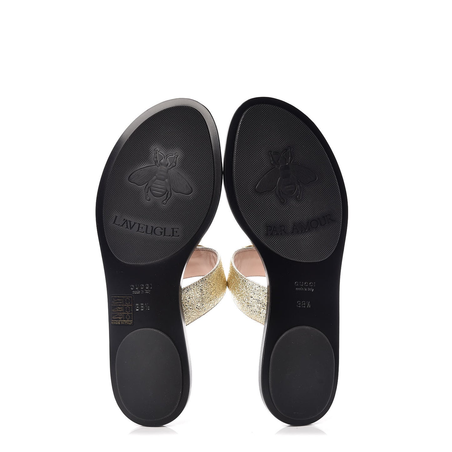 Nappa Silk Galassia GG Marmont Thong Flat Sandals 38.5 Platino