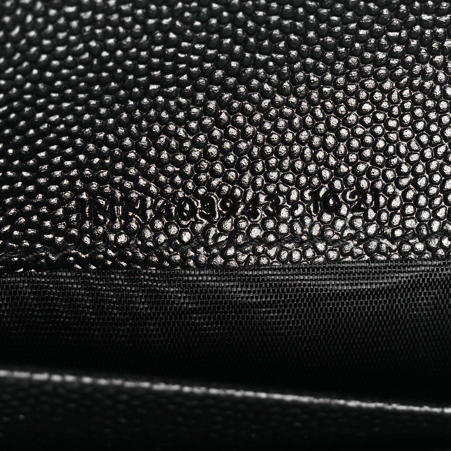 Grain De Poudre Matelasse Chevron Monogram Compact Tri Fold Wallet Black