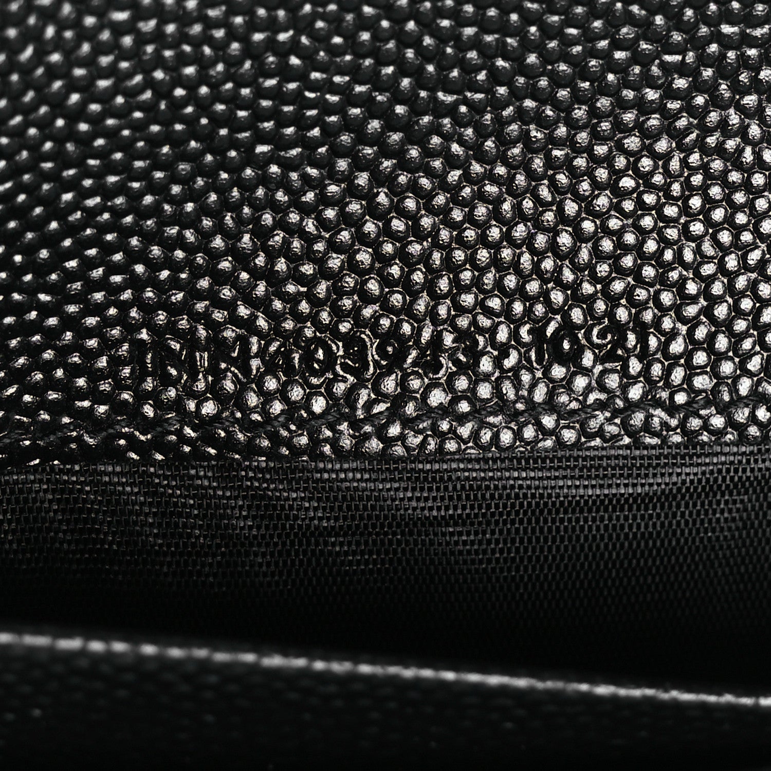 Saint Laurent Grain De Poudre Matelasse Chevron Monogram Compact Tri Fold Wallet Black 8 of 9