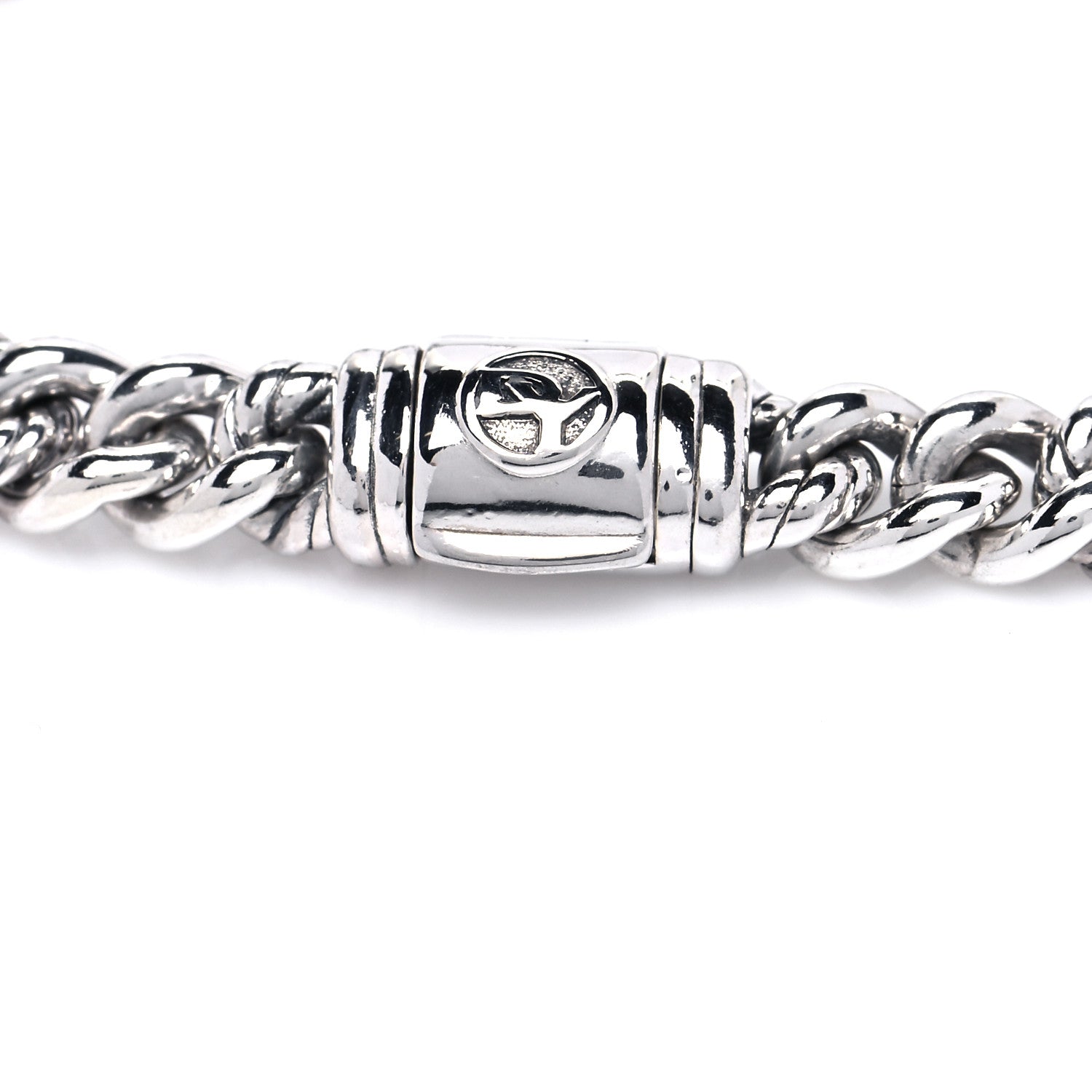 David Yurman Sterling Silver Diamond 7mm Petite Pave Curb Link Love ID Bracelet 4 of 6