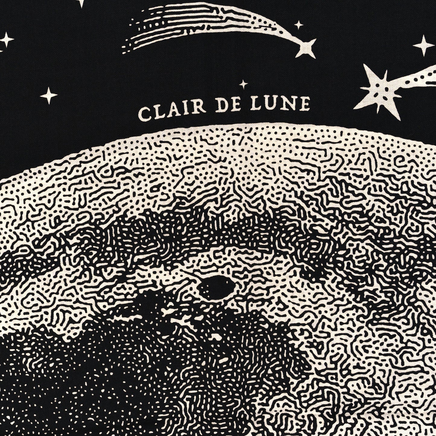 Silk Cashmere Clair De Lune Shawl 140 Black White
