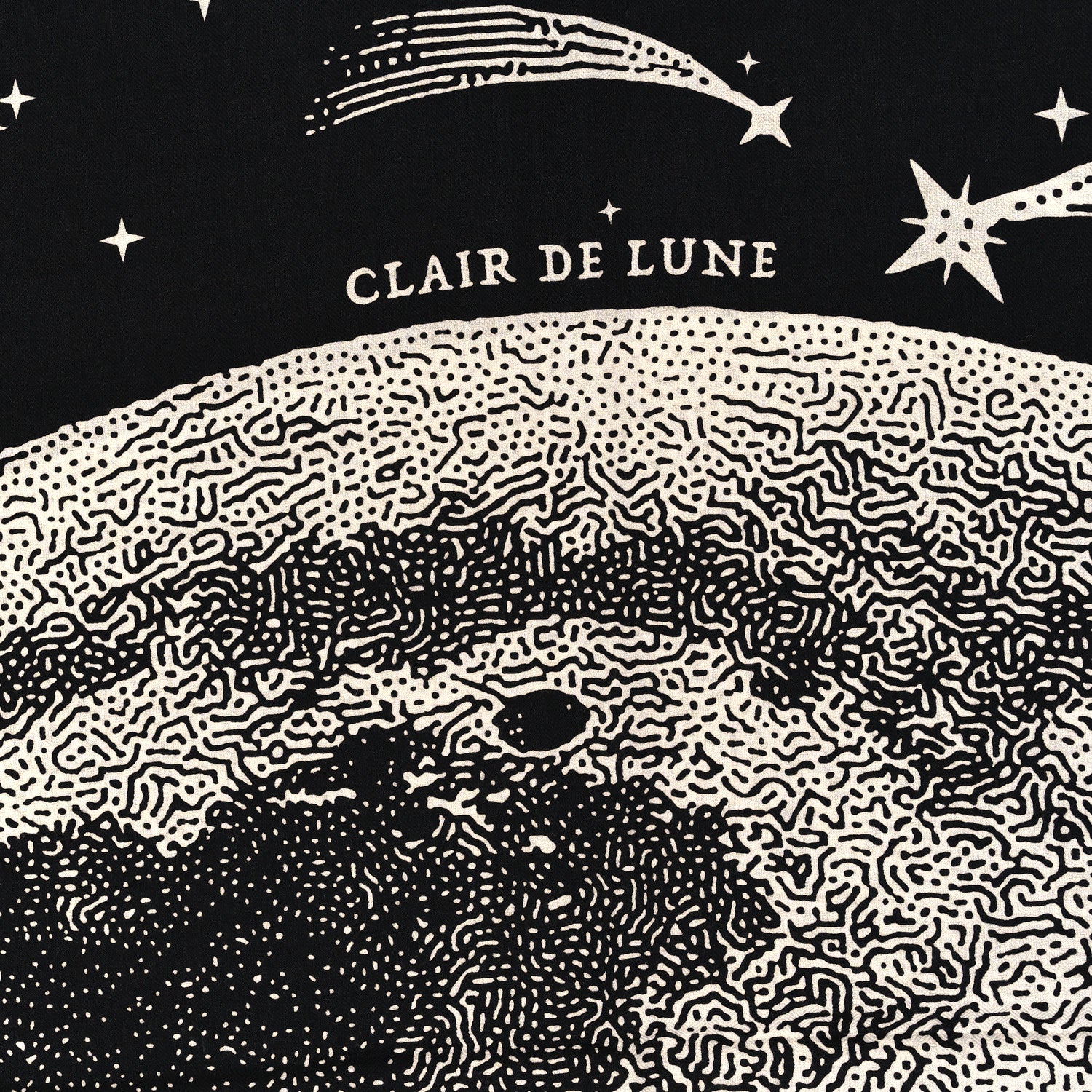 Hermes Silk Cashmere Clair De Lune Shawl 140 Black White 4 of 4