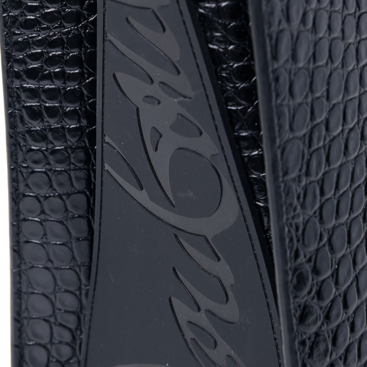Calfskin Crocodile Embossed Medium Paloma Black