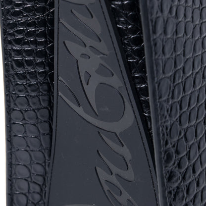 Christian Louboutin Calfskin Crocodile Embossed Medium Paloma Black 8 of 8