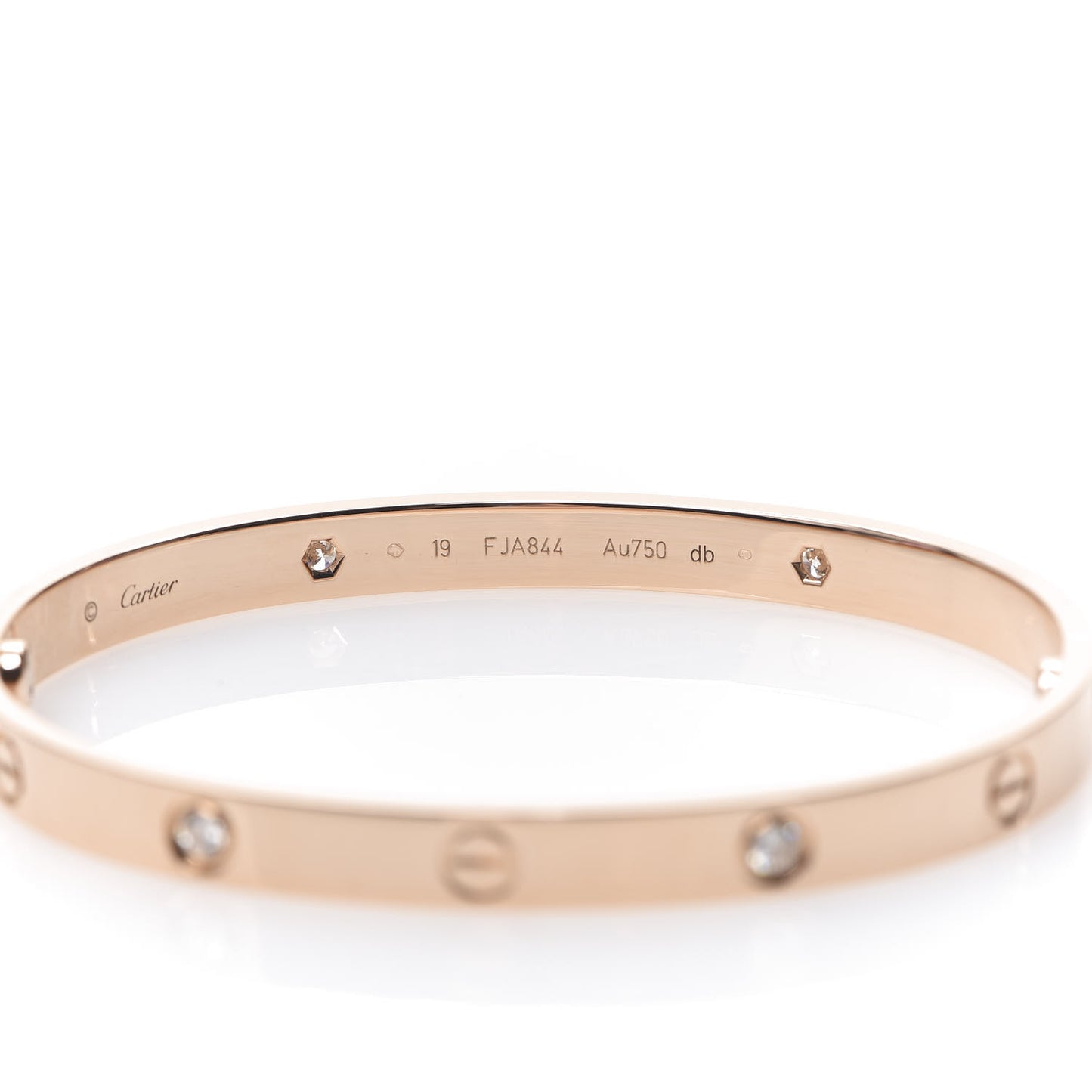 18K Pink Gold 4 Diamond LOVE Bracelet 19