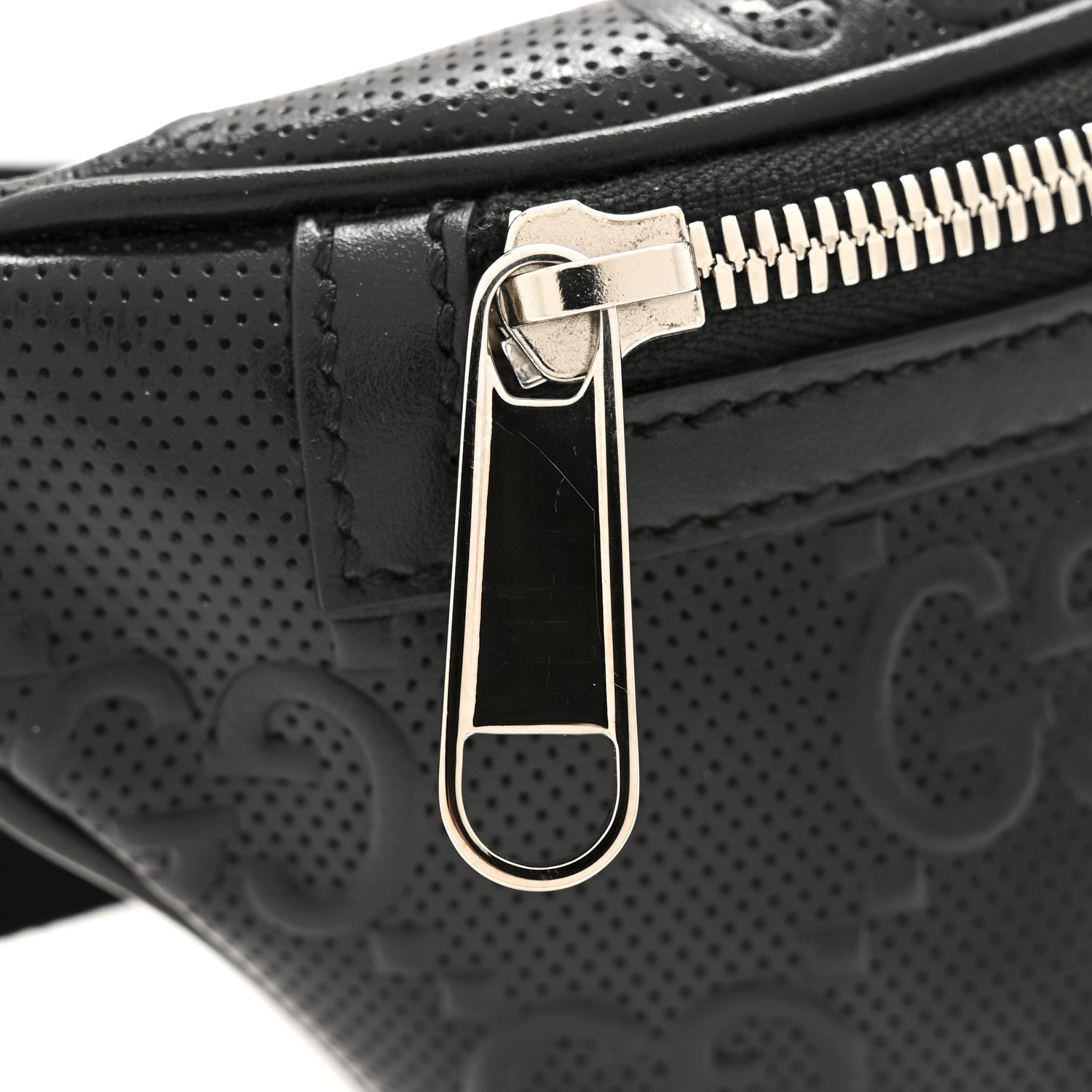 Gucci Calfskin GG Tennis Embossed Belt Bag Black 11 of 12