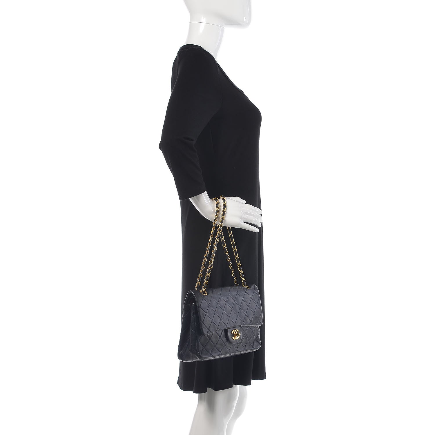 Chanel Lambskin Quilted Medium Double Flap Navy 2 of 15