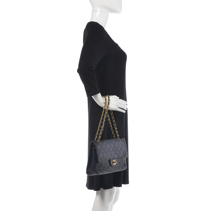 Chanel Lambskin Quilted Medium Double Flap Navy 2 of 15