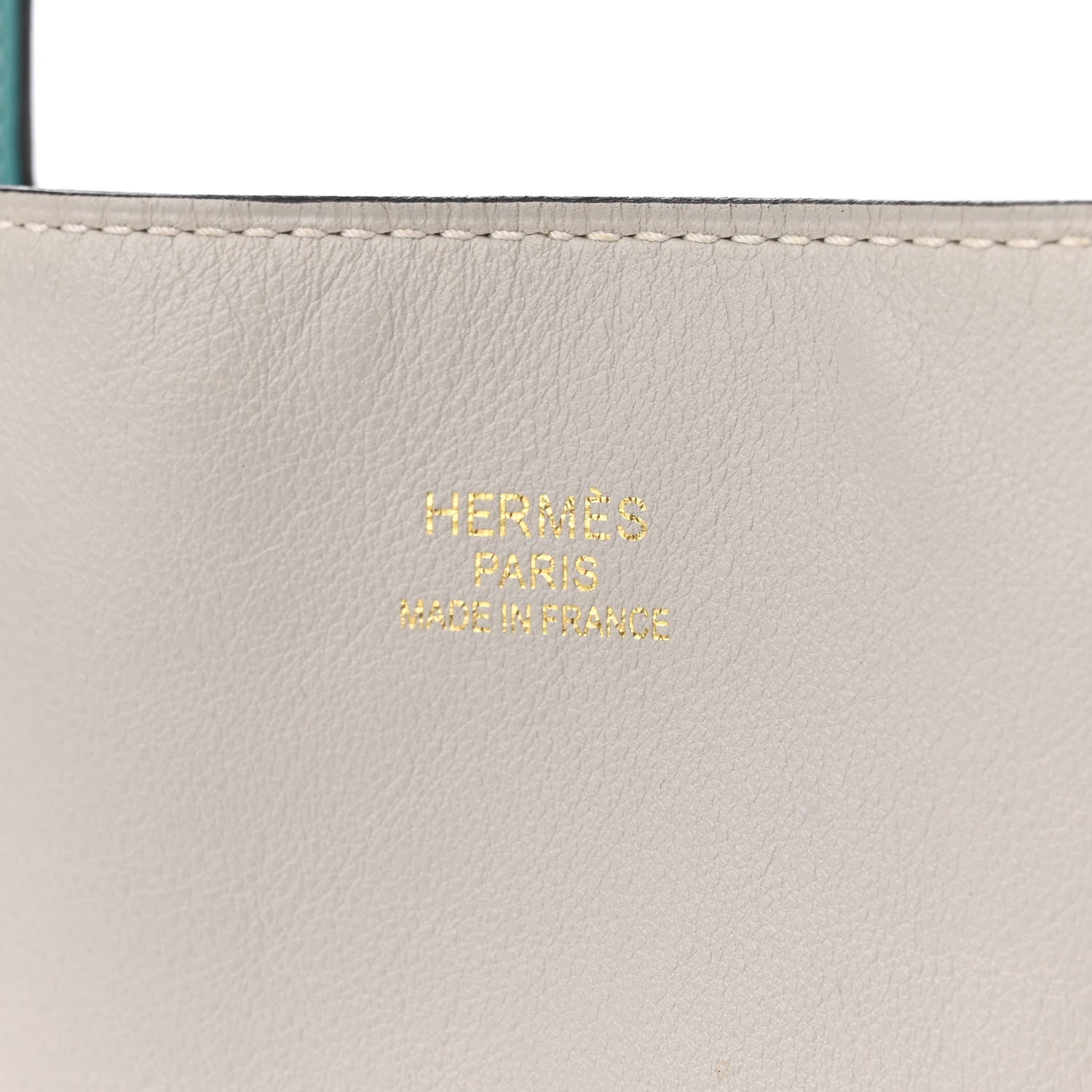 Hermes Veau Sikkim Swift Double Sens 30 Reversible Tote Gris Perle Colvert Bleu Atoll 5 of 9