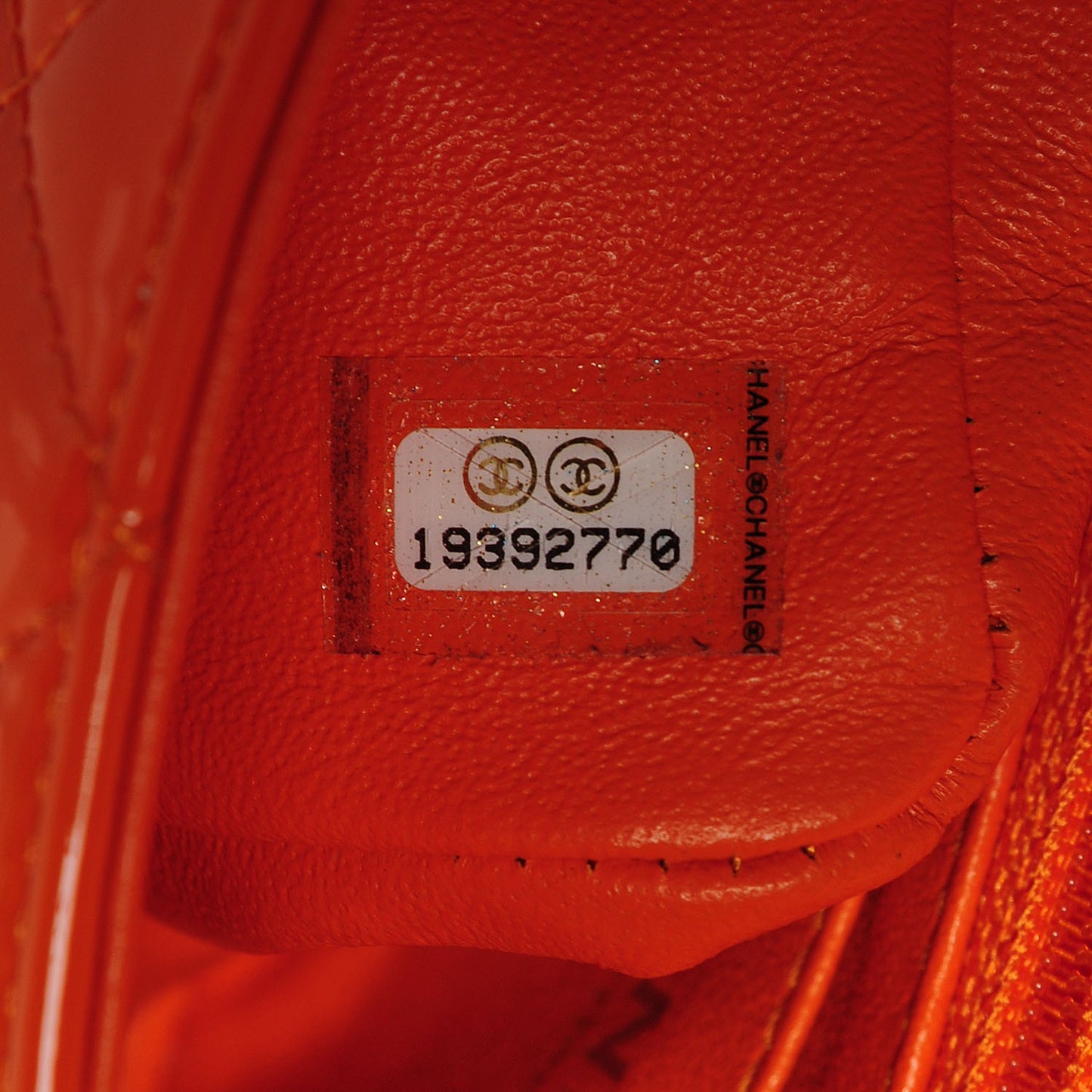 Patent Quilted Mini Rectangular Flap Orange