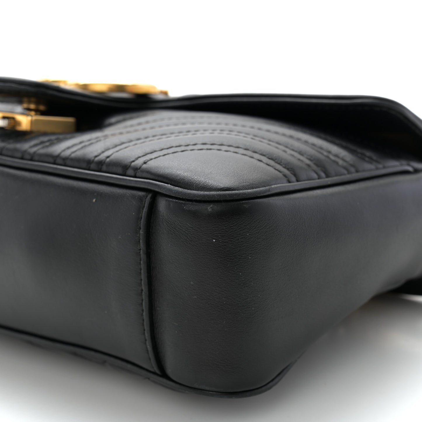 Calfskin Matelasse Small GG Marmont Shoulder Bag Black