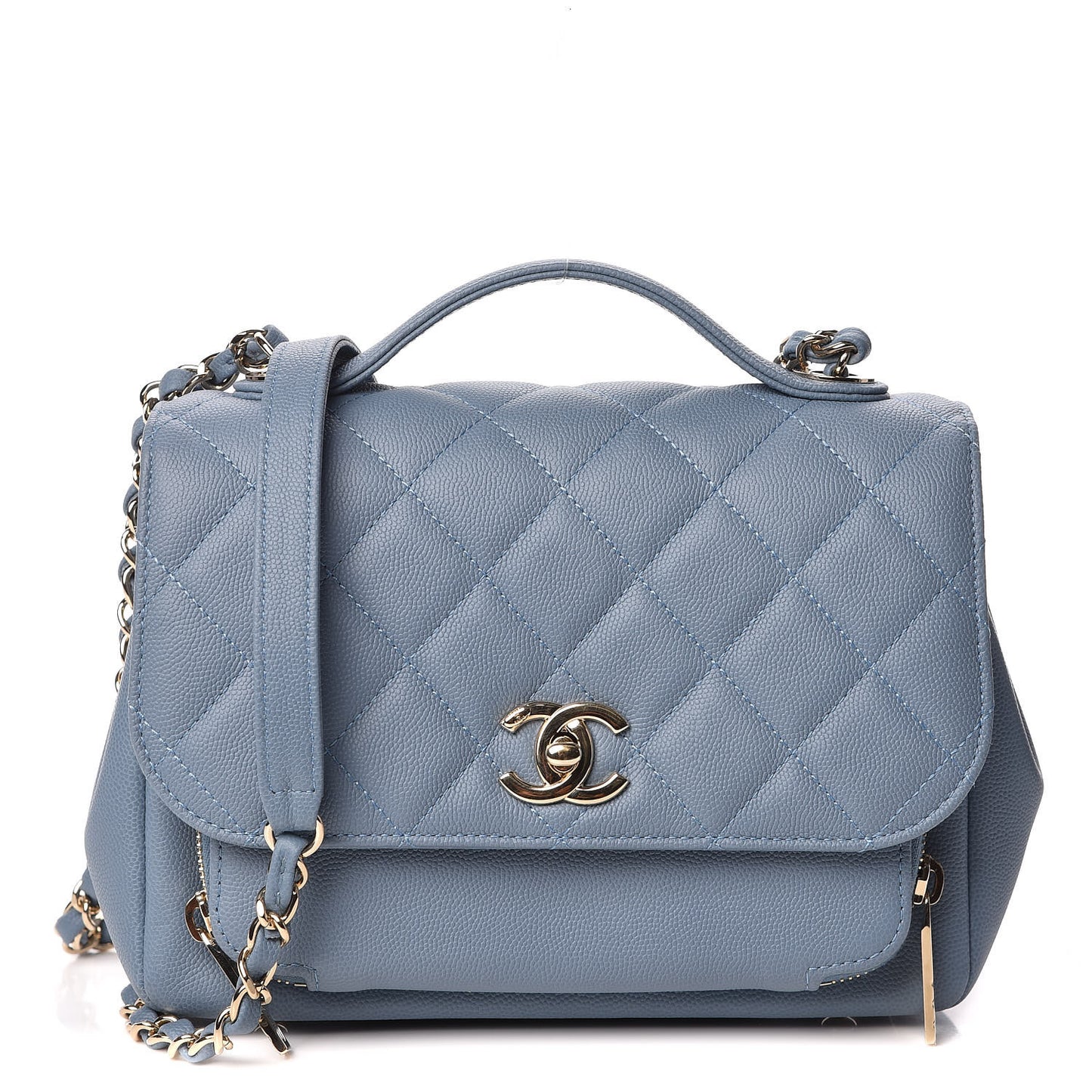 Caviar Quilted Medium Business Affinity Flap Blue