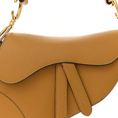 Christian Dior Grained Calfskin Mini Saddle Bag Dark Yellow 8 of 13