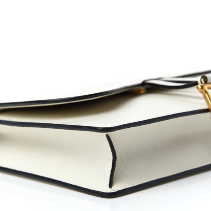 Christian Dior Grained Calfskin Saddle Chain Pouch Off White 6 of 11