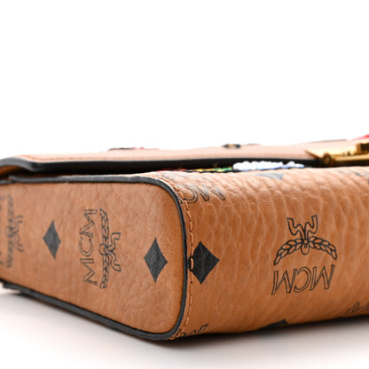 MCM Visetos Large Patricia Love Patch Wallet On Chain Cognac 9 of 10