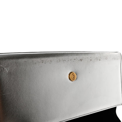 Saint Laurent Metallic Calfskin Classic Monogram Cassandre Clutch Silver 10 of 12