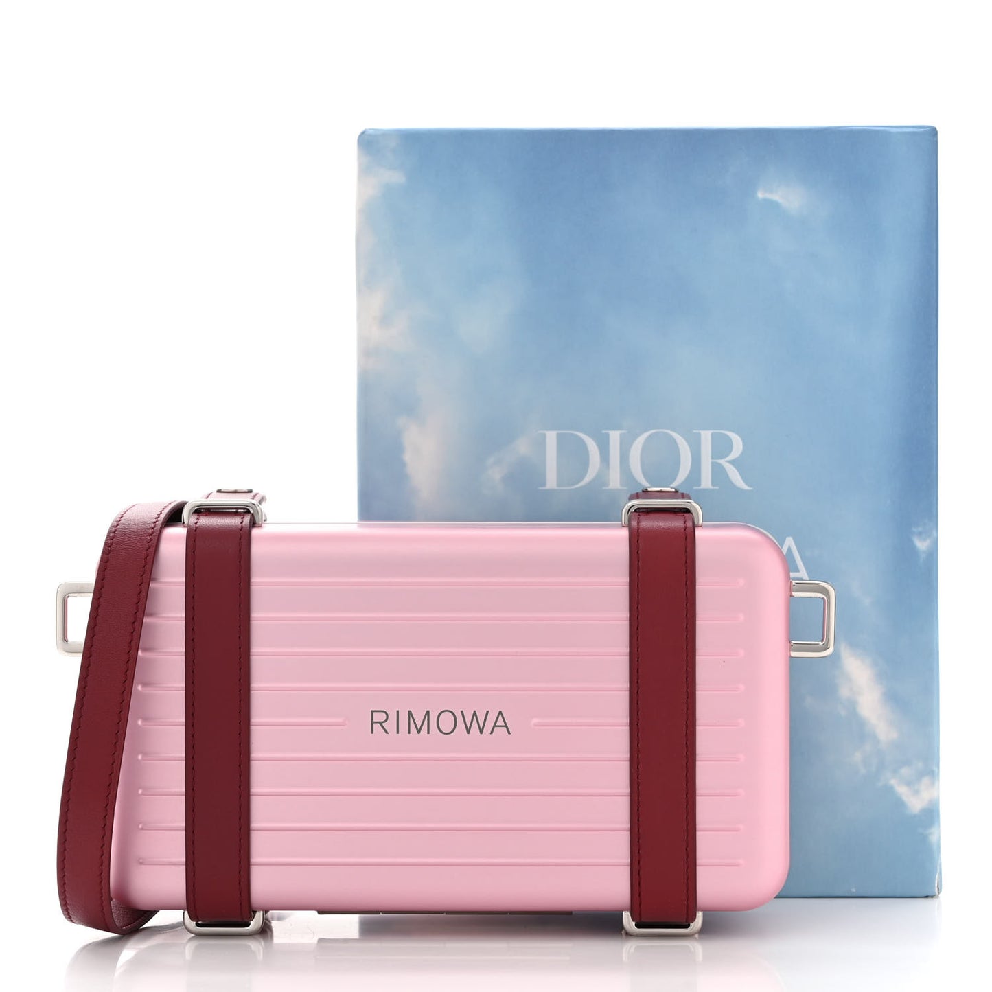 X RIMOWA Aluminum Personal Clutch On Strap Rose