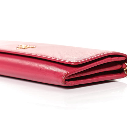 Prada Saffiano Metal Oro Chain Wallet Peonia 9 of 13
