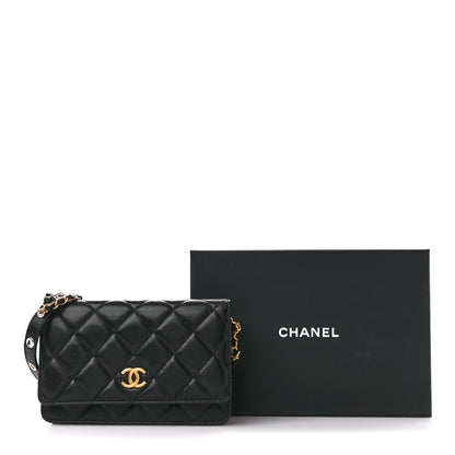 Chanel Goatskin Quilted Quilted Like A Wallet Wallet On Chain WOC Black 12 of 12