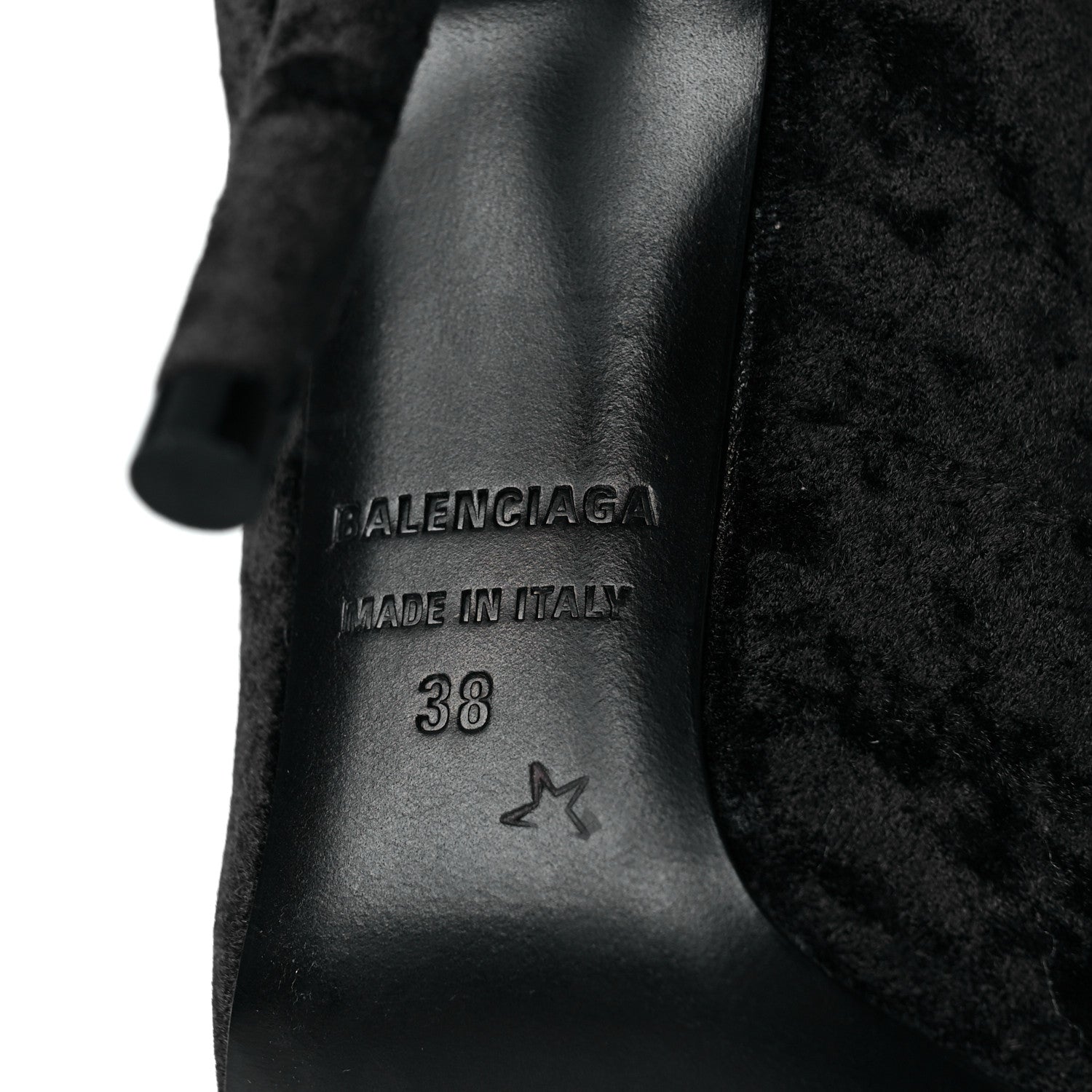 Balenciaga Velvet Spandex Extreme Pointed Toe Knife Ankle Boots 38 Black 6 of 6