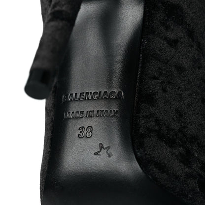 Balenciaga Velvet Spandex Extreme Pointed Toe Knife Ankle Boots 38 Black 6 of 6