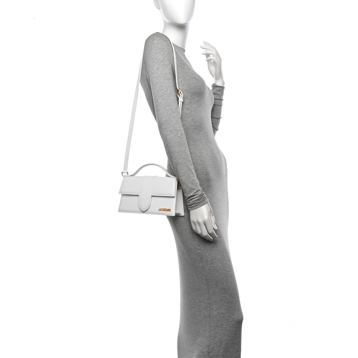 Calfskin Lizard Embossed Le Grand Bambino White