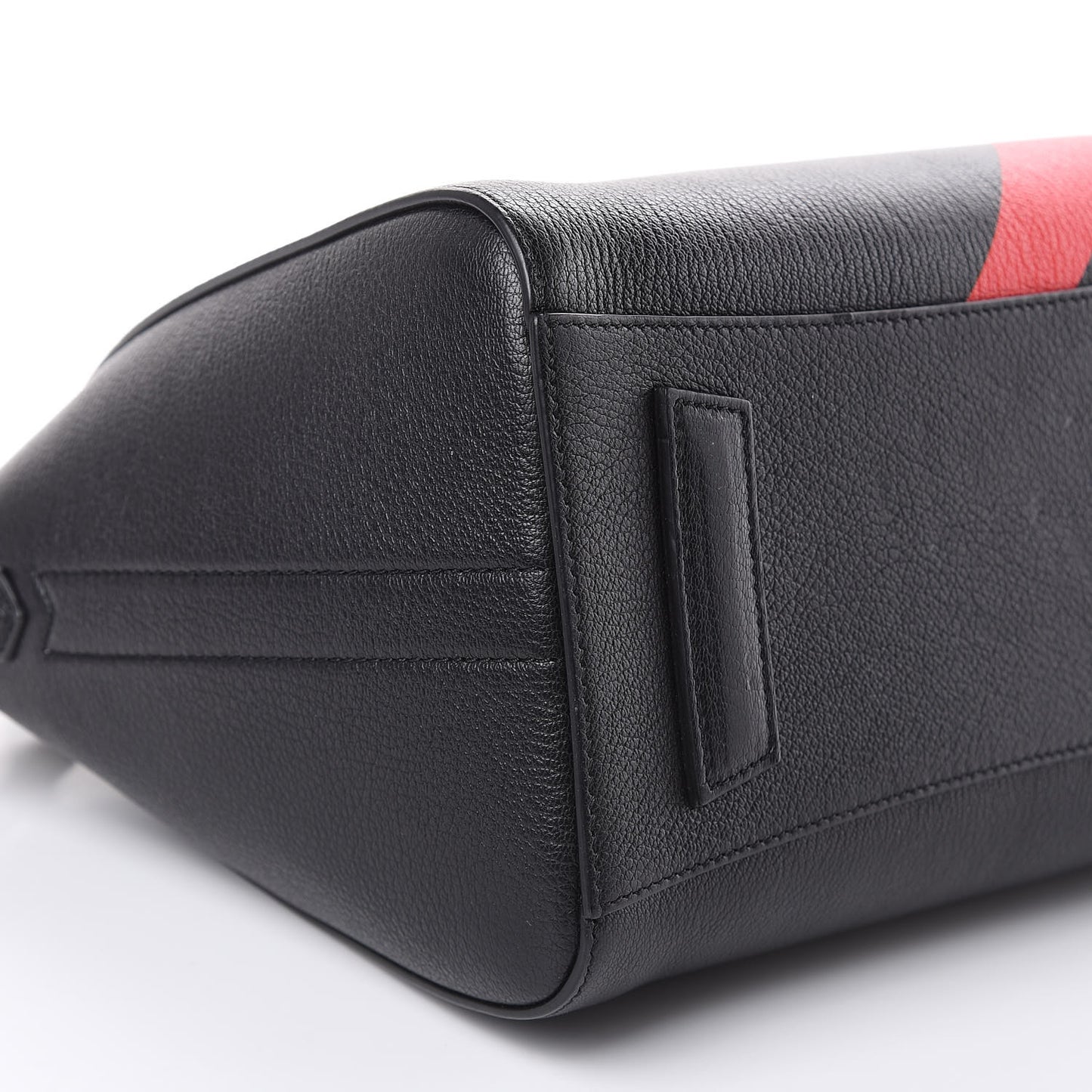 Sugar Goatskin Striped Small Antigona Black Red