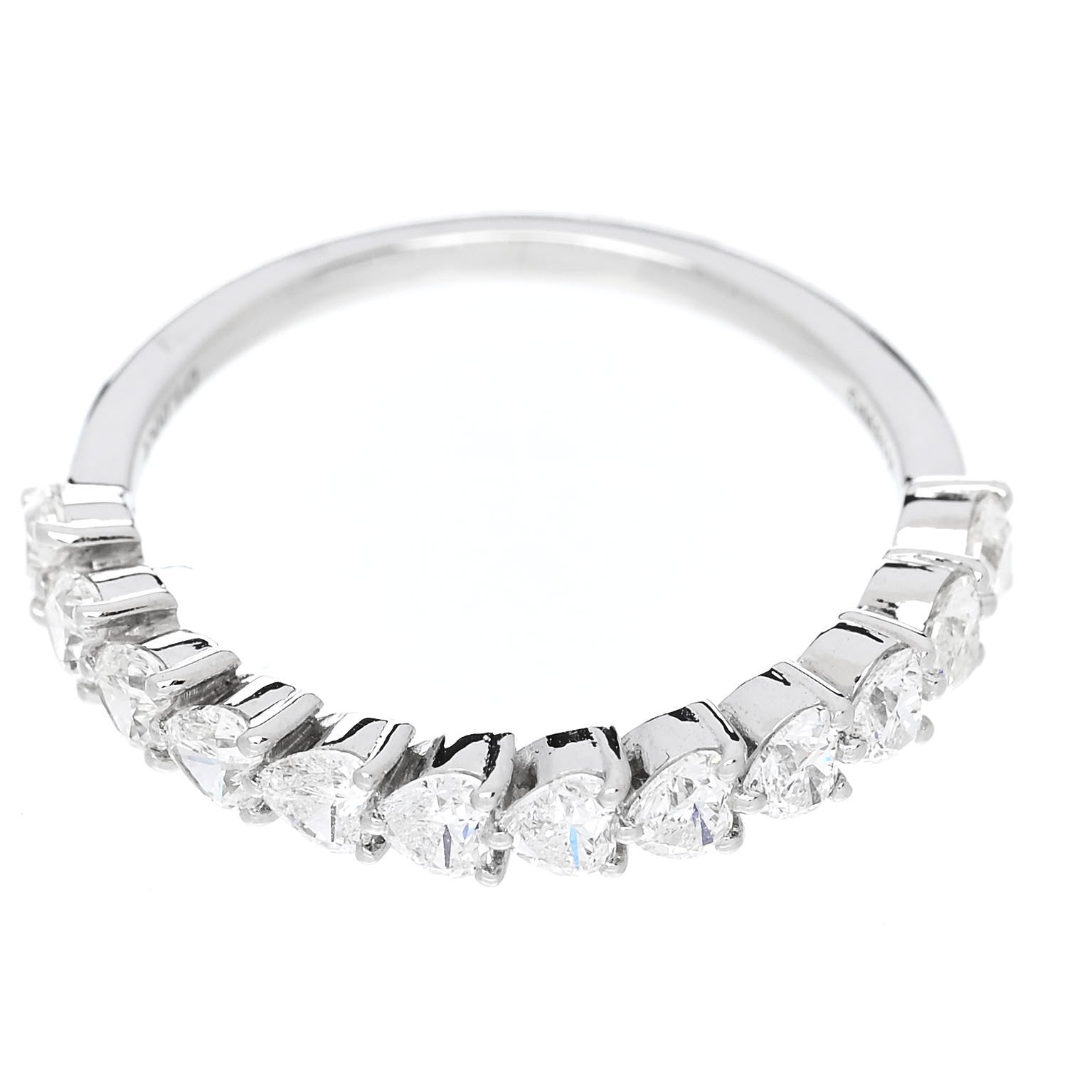 Parker & West by FASHIONPHILE 18K White Gold Diamond 1.00ct Heart Cut Half Eternity Band Ring 53 6.25 7 of 10