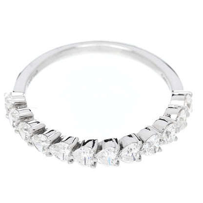 Parker & West by FASHIONPHILE 18K White Gold Diamond 1.00ct Heart Cut Half Eternity Band Ring 53 6.25 7 of 10