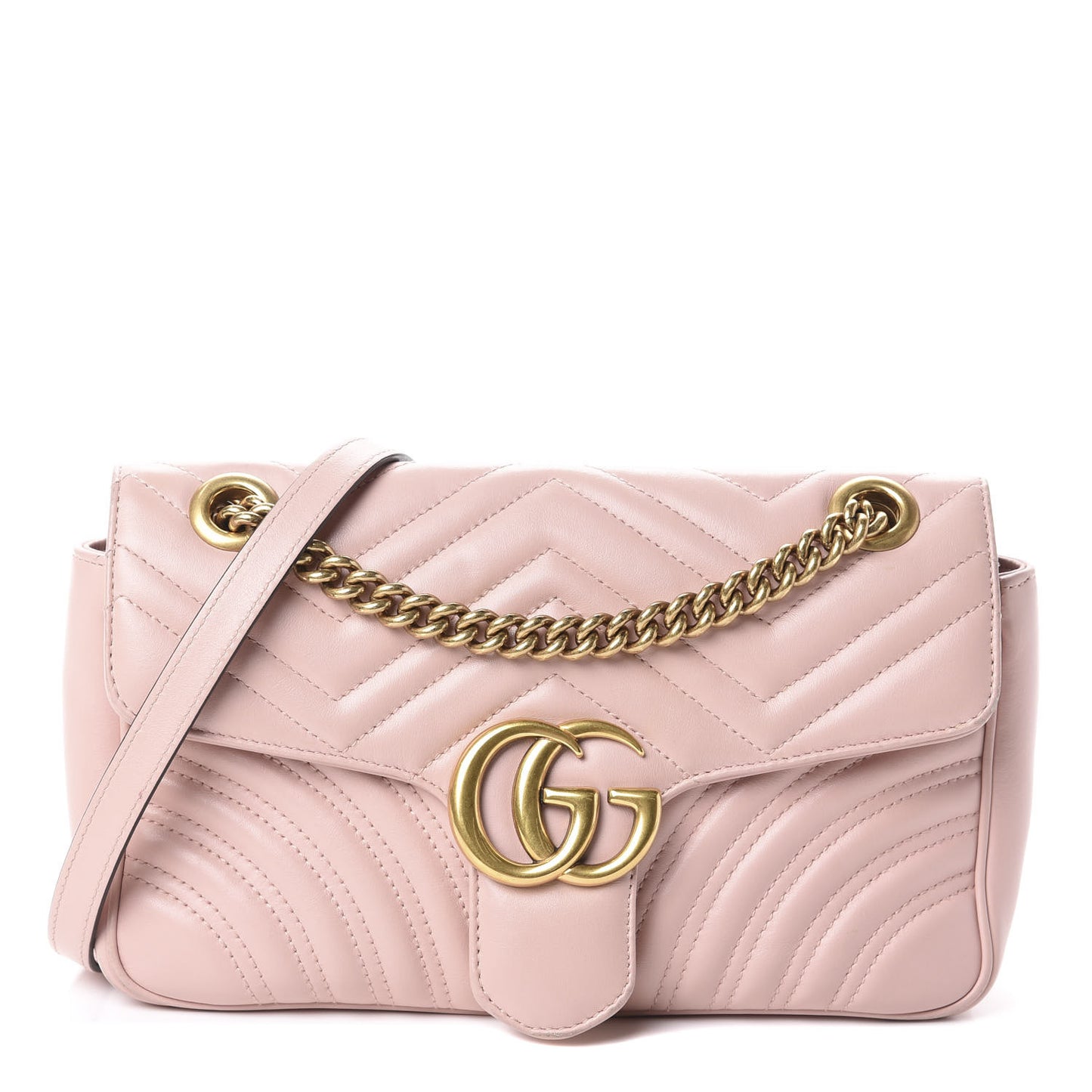 Calfskin Matelasse Small GG Marmont Shoulder Bag Perfect Pink